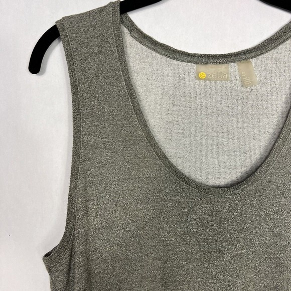 Zella Terry Dress Womens Small Gray Heather Waist Ties Sleeveless Ruched Mini - Picture 8 of 14